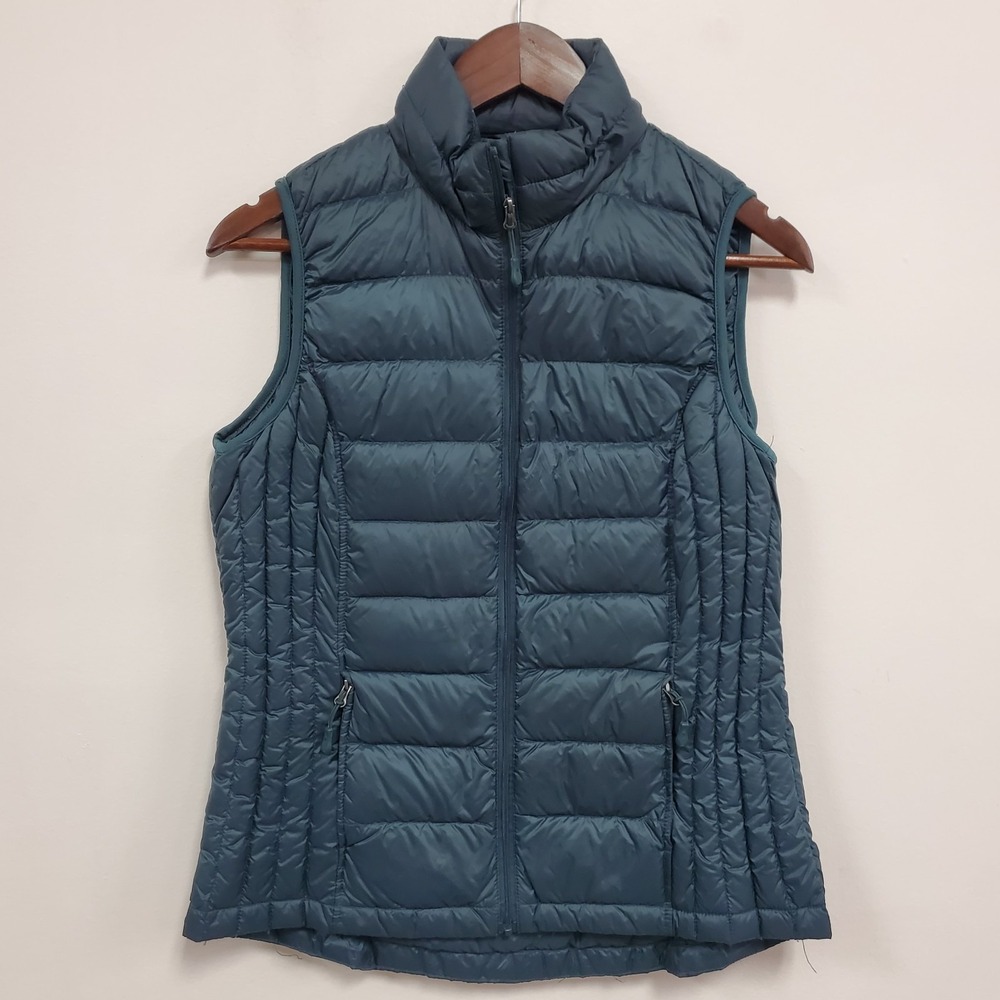 Heat Keep Womens Down Puffer Vest Size‎ S Green Outdoors Packable Lightweight